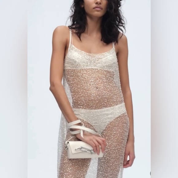 ZARA ~ BEADED SEQUIN FITTED DRESS - Picture 10 of 15